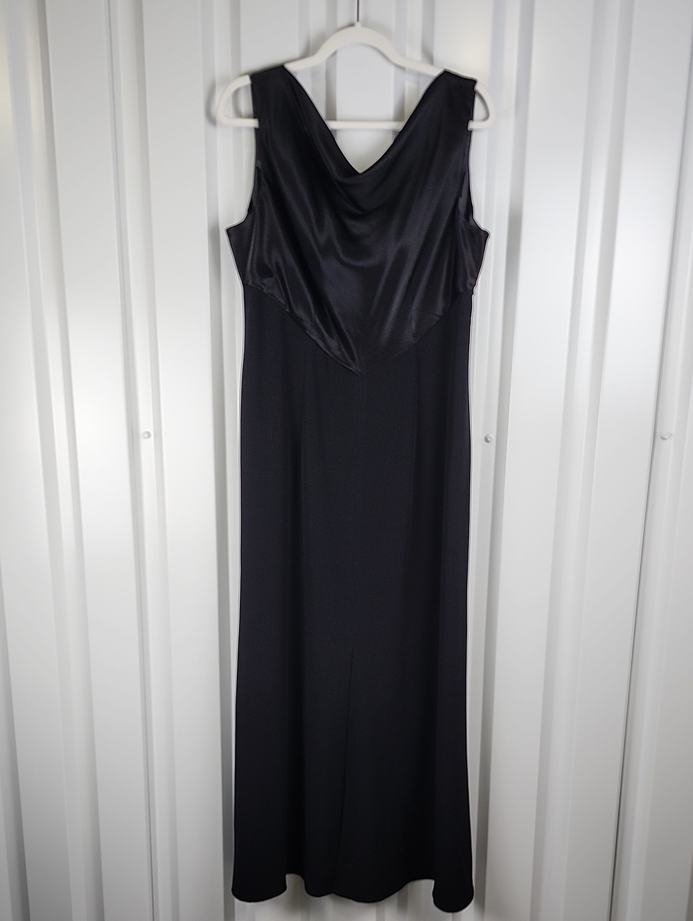 Jacques Vert Womens Elegant Black Sleeveless Cowl Neck Formal Maxi Dress Size 14